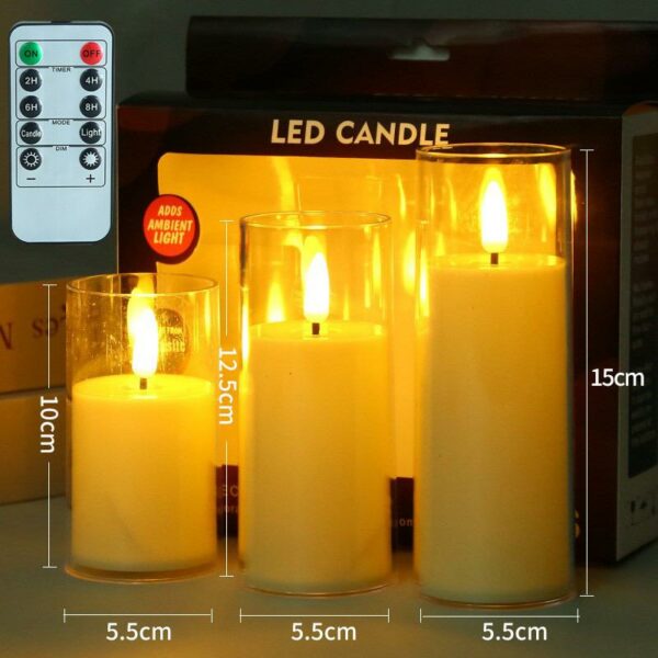 LED Candle SET (5,5cm | 10, 12,5, 15cm) - swing flame